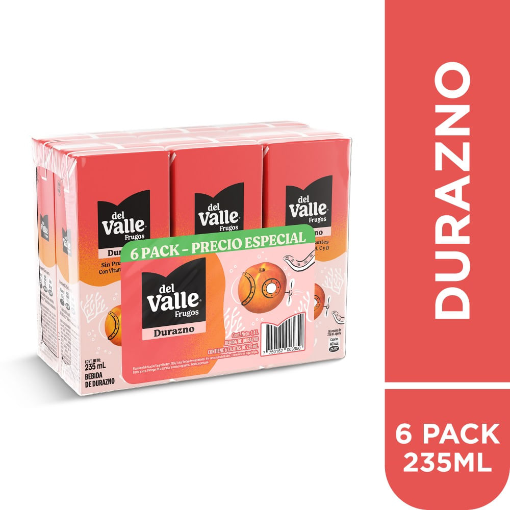 FRUGOS DEL VALLE SABOR DURAZNO - 235 ML